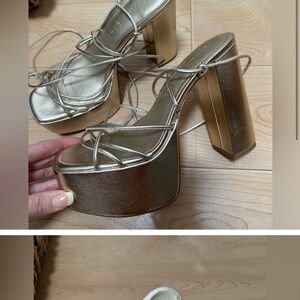 Elegant Gold Platform Heels